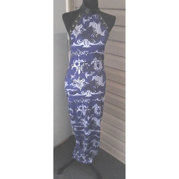 Fashion Nova | Dresses | Fashion Nova Nwt Blue Floral Dress With Leather  Collar Size Medium | Poshmark